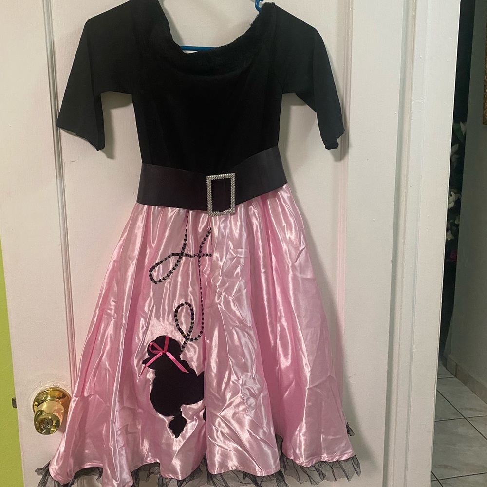 Miss Sock Hop 50s Pink Black Dress Belt Child Costume Halloween Girl* - Picture 4 of 13